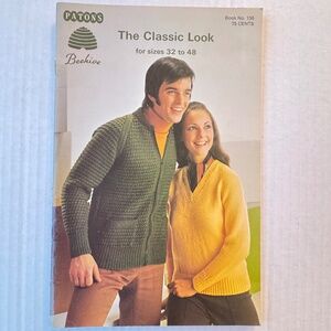 Vintage Patons The Classic Look Knitting Booklet Sizes 32–48 Sweaters Cardigans